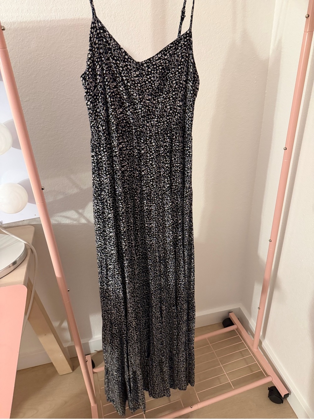 Black & White Spotted Maxi Slip Dress - Women's